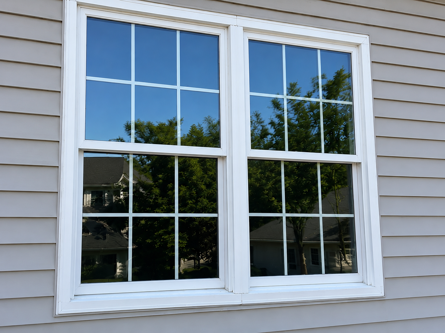 After exterior window cleaning