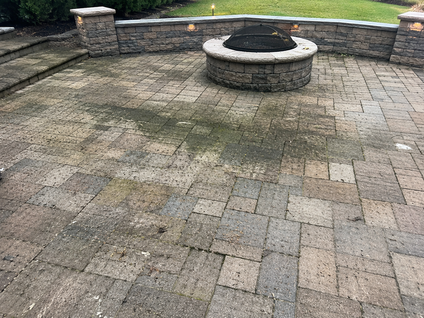 Before patio cleaning